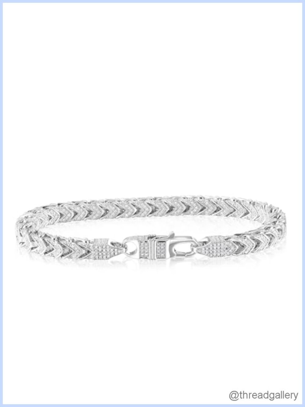 Tennis Bracelet 6mm Cuban Link Pave CZ 14K White Gold Plated Lobster Claw